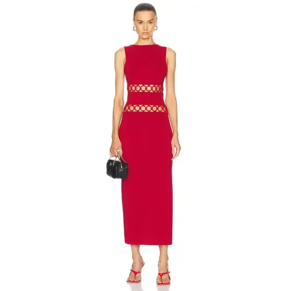 NEW, Cult Gaia RIVER KNIT DRESS in Merlot Red Size XL #LD098 - Picture 3 of 13